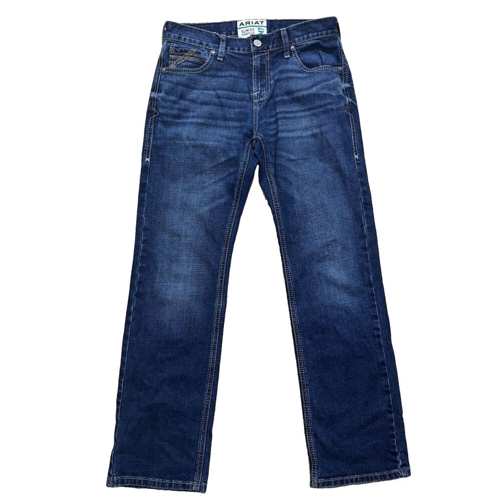 Ariat M7 Slim Fit Straight Leg Jeans Men’s 30x32 Blue Stretch Western Cowboy